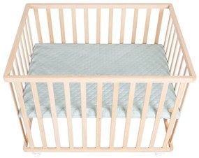 Кошара за игра с регулируема височина/на колелца 75x100 cm в естествен цвят Style – Roba