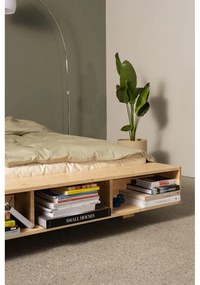 Двойно легло от масивен бор с включена подматрачна рамка в естествен цвят 140x200 cm Merge – Karup Design