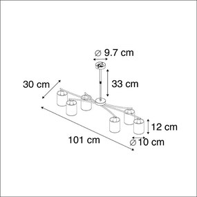 Интелигентна висяща лампа черна, регулируема, включително 6 Wifi B35 - Lofty