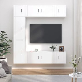 3188646 vidaXL Комплект ТВ шкафове от 7 части, бял, инженерно дърво