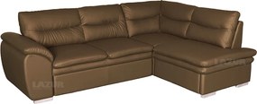 Ъглов диван Леандра с функция сън естествена кожа