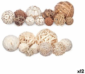 Set of Decorative Balls Бял Кафяв (12 броя)