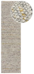 Кремава ръчно изработена пътека със смес от вълна 60x230 cm Minerals – Flair Rugs