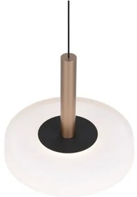 Черно-бяло и златисто LED затъмняващо се висящо осветително тяло със стъклен абажур ø 22 cm Celeste – Trio