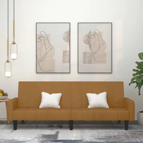 375782 vidaXL 2-местно разтегателно канапе, кафяво, кадифе