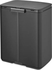 Кош за боклук Brabantia Bo Small 1006635, 12 л, Безшумно и плавно отваряне, Противоплъзгаща основа, Черен