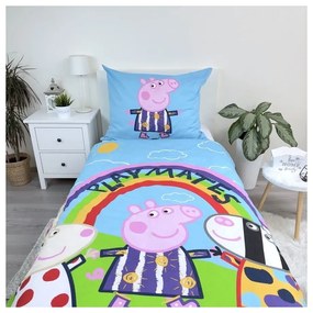 Единично памучно детско спално бельо със светещ ефект 140x200 cm Peppa Pig – Jerry Fabrics
