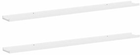326659 vidaXL Стенни рафтове, 2 бр, бели, 115x9x3 см
