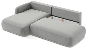 Светлосив сгъваем ъглов диван (ляв ъгъл) Hale – Makamii