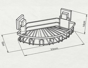 Ъглова етажерка за баня TEKNO TEL EF-255 , едно ниво