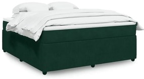 3285659 vidaXL Боксспринг легло с матрак, тъмнозелено, 180x200 см, кадифе