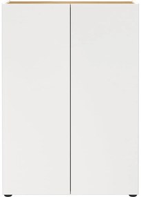 Бяла стойка за обувки от декор от дъб 74x105x33 cm Alviano – Germania