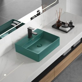 Мивка за баня ICB 5042GREEN, монтаж върху плот, порцелан, зелен, 50x42x13см