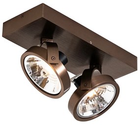 Дизайнерски прожектор тъмно бронз 2-светлина въртящ се и наклонен - Go
