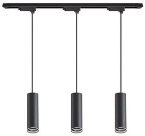 Полилей на кабел за релсова система PIPE 3xGU10/10W/230V черен