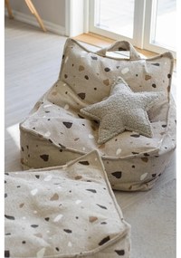 Светлокафяв детски пуф от букле и шенил Terrazzo Chair – Wigiwama