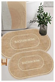 Кафяви и кремави килимчета за баня в комплект от 2 килимчета 60x90 cm Jute Look - Mila Home