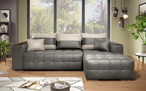 Разтегателен ъглов диван с подлакътник етажерка Мелвин S