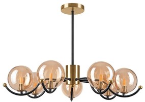 Висящ полилей GEORGIA 7xE14/5W/230V златист/опушен бежов