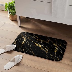 Черен/златист килим за баня 45x75 cm Aquamarbre – douceur d'intérieur