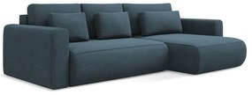 Син разтегателен ъглов диван с място за съхранение (десен ъгъл) Kapua – Makamii