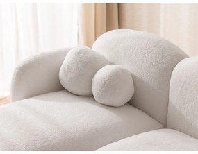 Кремав ъглов диван от прежда с примки от букле (ляв ъгъл) Orbit – Ropez