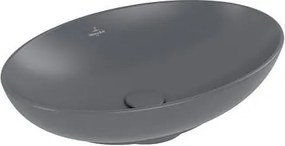Умивалник за монтаж върху плот, Loop&Friends, овал 560 х 380 х 150mm, Графит (Graphite)