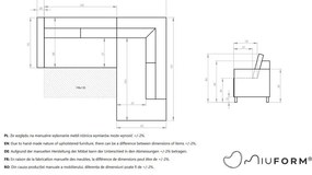 Кафяв разтегателен ъглов диван от изкуствена кожа (десен ъгъл) Lofty Lilly – Miuform