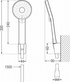 Mexen R-40 точков комплект за душ, бял - 785405052-20