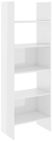 803413 vidaXL Библиотека, бял гланц, 60x35x180 см, инженерно дърво