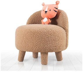 Кафяв детски фотьойл от плат букле Moouv – Artie