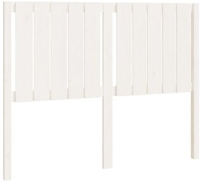 818861 vidaXL Горна табла за легло, бяла, 125,5x4x100 см, бор масив