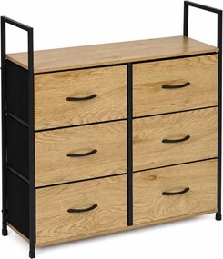 Комод с 6 текстилни чекмеджета и метална конструкция 87 x 80 x 24 см