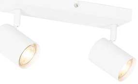 Модерна таванна лампа бяла 2-лампи регулируема правоъгълна - Jeana