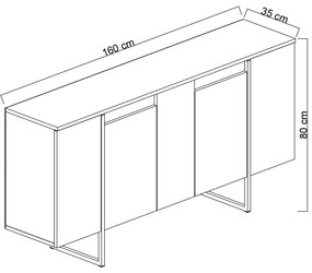 Конзола Luxe, цвят Орех Златен