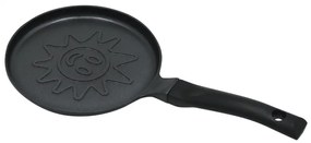 Тиган за палачинки Klausberg KB 7972, 18 см, Релефно дъно със слънце, Незалепващо покритие, Без PFOA, Индукция, Черен