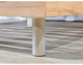 Светлосиво/естествено двойно легло с решетка 180x200 cm Charlie - Bobochic Paris