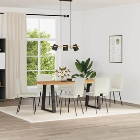 3315482 vidaXL Трапезни столове, 6 бр, кремави, кадифе