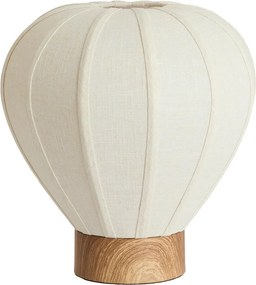 Кремава метална настолна лампа с текстилен абажур (височина 36 cm) Kyzo – Light &amp; Living