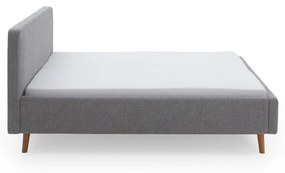 Сиво тапицирано двойно легло с място за съхранение и решетка 180x200 cm Mattis - Meise Möbel