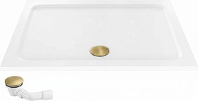Корито за душ кабина-акрилно Rea Belmond White 80x100 Brush Gold