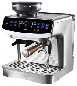 Еспресо машина Finlux FEM-1935D, 2450W, Италианска ULKA помпа 20 bar, 2.2 л, 250 гр, Вградена мелачка с 15 настройки, Сензорен екран, Инокс
