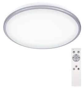 Solight WO761 - LED Димируема таванна лампа SILVER LED / 24W / 230V + ДУ