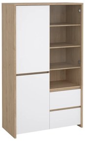 Витрина от дъбов декор в бял и естествен цвят 100x170x48 cm Next – Tvilum