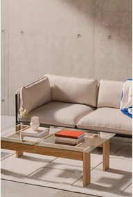 Масичка за кафе със стъклен плот в естествен цвят 86x132 cm Naiko – noo.ma