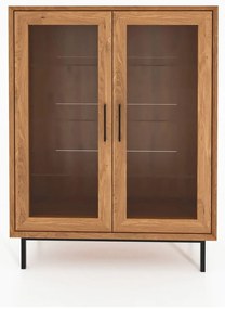 Витрина от дъбова дървесина в естествен цвят 97x125 cm Abies - The Beds