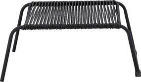 Черен градински шезлонг с табуретка за крака Boel - Bloomingville