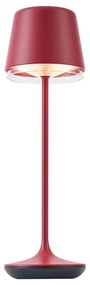 Настолна лампа червена с LED IP65 акумулаторна със станция за зареждане - Treble
