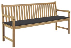 3062784 vidaXL Градинска пейка с шалте антрацит, 175 см, тик масив