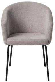 Светлосив тапициран трапезен стол с подлакътници Easton – Unique Furniture